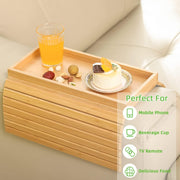 Foldable Tray For Snacks, Fruits And Beverages, Sofa Storage Tray