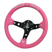 13-inch Universal Lightning Leather Double Sided Embroidery Steering Wheel