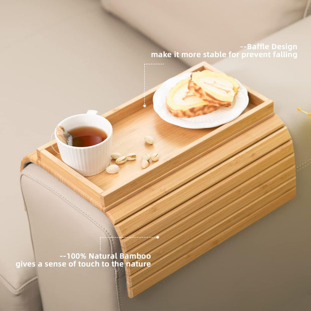 Foldable Tray For Snacks, Fruits And Beverages, Sofa Storage Tray