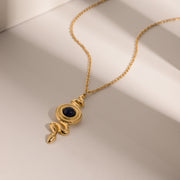 Fashion Lapis Serpentine Pendant Necklace