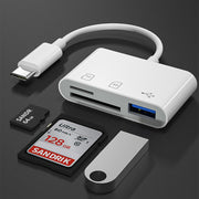 Mobile Phone OTG Card Reader Three-in-one USB30 TF SD Transfer Lightning Adapter Cable