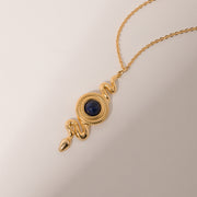 Fashion Lapis Serpentine Pendant Necklace