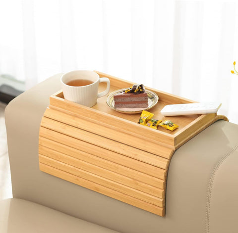 Foldable Tray For Snacks, Fruits And Beverages, Sofa Storage Tray