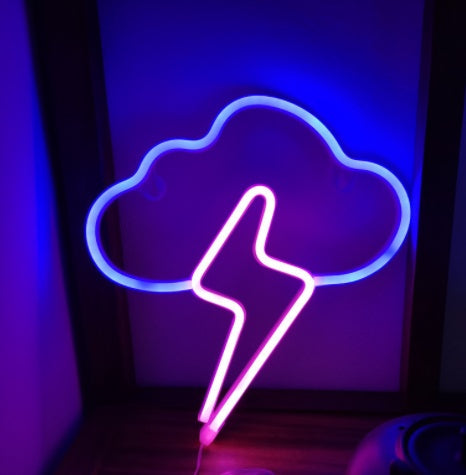 New Style Led Cloud Lightning Neon Light USB Battery Modeling Lamp Interior Decoration