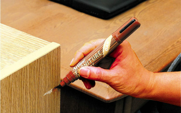 Color Pen On Scratched Wooden Furniture